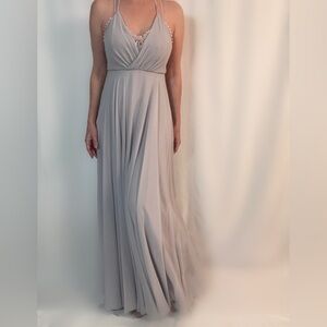 Lulu's Soft Gray Maxi Dress